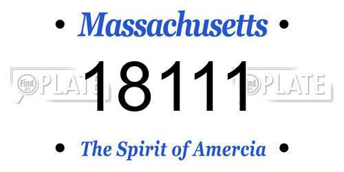 18111 Massachusetts License Plate