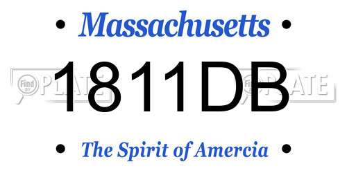 1811DB Massachusetts License Plate