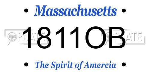 1811OB Massachusetts License Plate