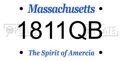 1811QB Massachusetts License Plate
