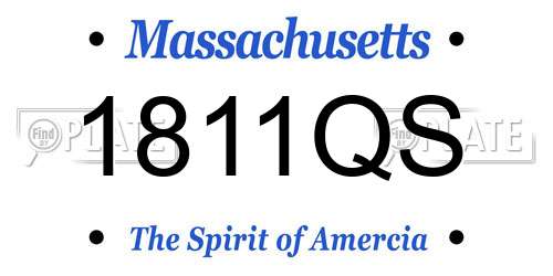 1811QS Massachusetts License Plate