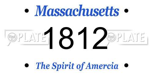 1812 Massachusetts License Plate