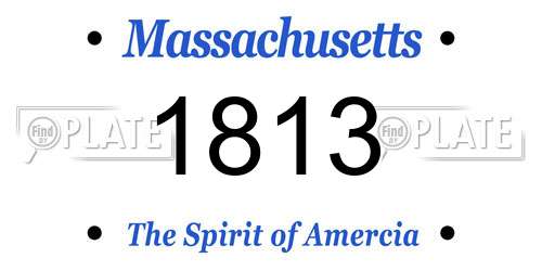 1813 Massachusetts License Plate