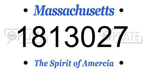 1813027 Massachusetts License Plate