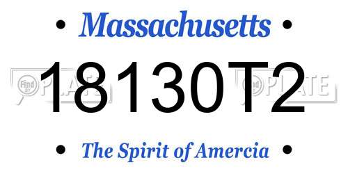 18130T2 Massachusetts License Plate