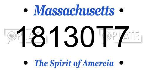 18130T7 Massachusetts License Plate