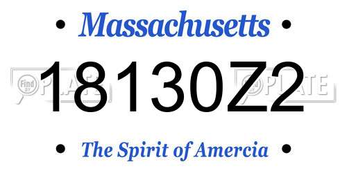 18130Z2 Massachusetts License Plate