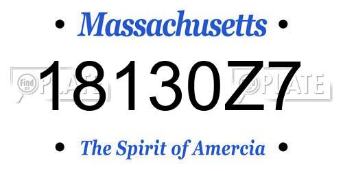18130Z7 Massachusetts License Plate