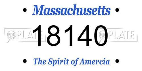 18140 Massachusetts License Plate