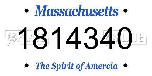 1814340 Massachusetts License Plate