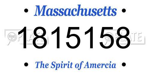 1815158 Massachusetts License Plate