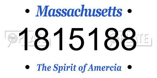 1815188 Massachusetts License Plate