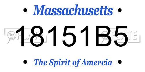 18151B5 Massachusetts License Plate