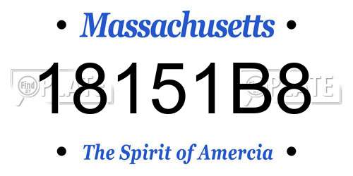 18151B8 Massachusetts License Plate