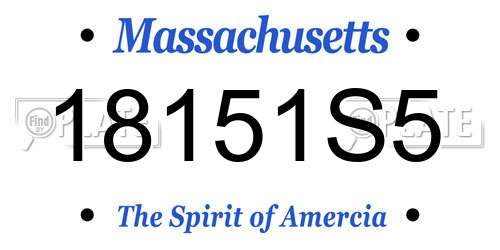 18151S5 Massachusetts License Plate