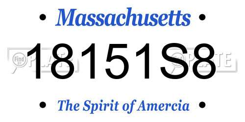 18151S8 Massachusetts License Plate