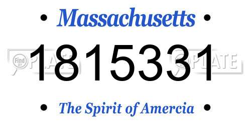 1815331 Massachusetts License Plate