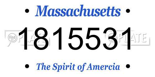 1815531 Massachusetts License Plate