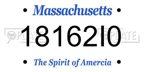 18162I0 Massachusetts License Plate