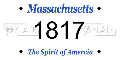 1817 Massachusetts License Plate