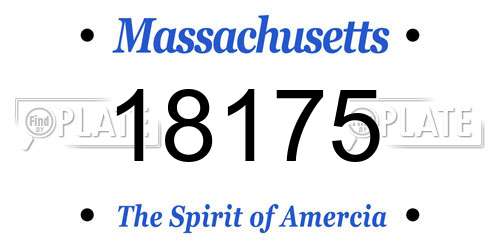 18175 Massachusetts License Plate