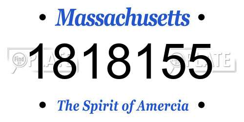 1818155 Massachusetts License Plate
