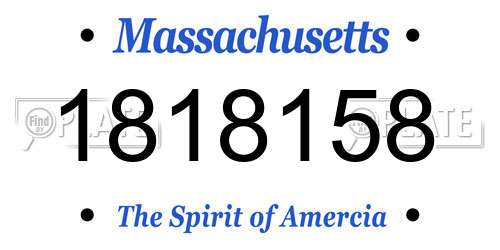 1818158 Massachusetts License Plate