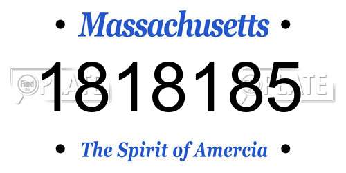 1818185 Massachusetts License Plate