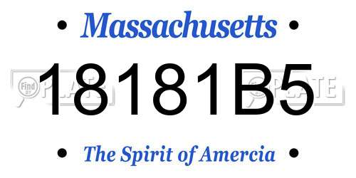 18181B5 Massachusetts License Plate