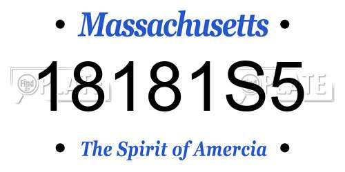 18181S5 Massachusetts License Plate