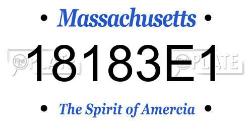 18183E1 Massachusetts License Plate