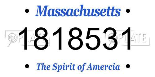 1818531 Massachusetts License Plate