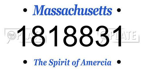 1818831 Massachusetts License Plate