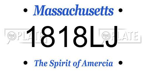1818LJ Massachusetts License Plate