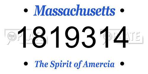 1819314 Massachusetts License Plate