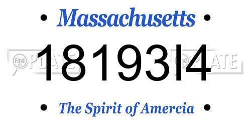 18193I4 Massachusetts License Plate