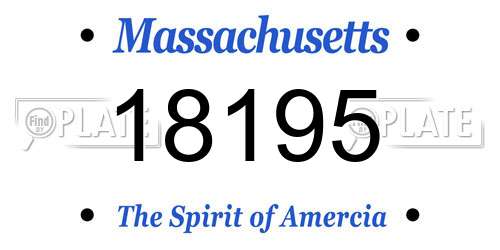 18195 Massachusetts License Plate