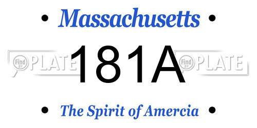 181A Massachusetts License Plate