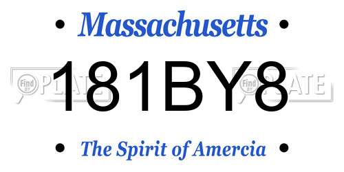 181BY8 Massachusetts License Plate