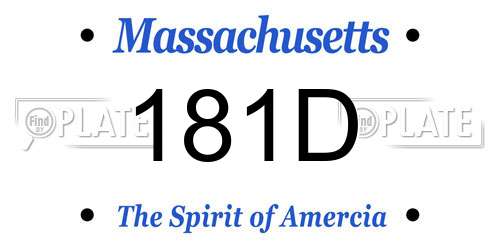 181D Massachusetts License Plate