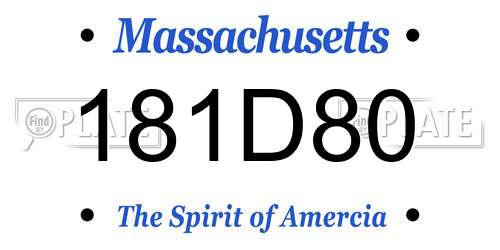 181D80 Massachusetts License Plate