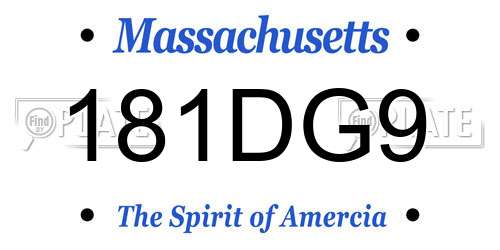 181DG9 Massachusetts License Plate