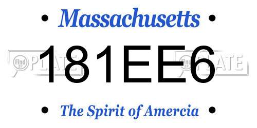 181EE6 Massachusetts License Plate