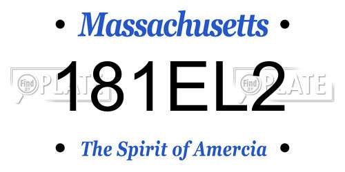 181EL2 Massachusetts License Plate