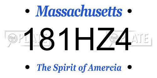 181HZ4 Massachusetts License Plate