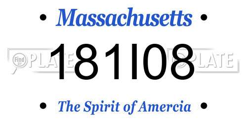 181I08 Massachusetts License Plate