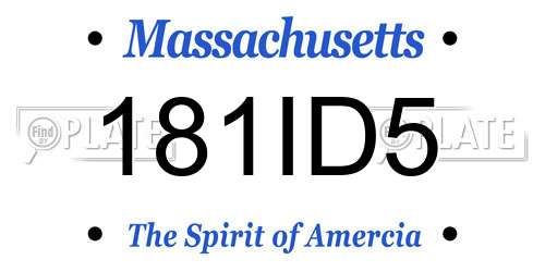 181ID5 Massachusetts License Plate