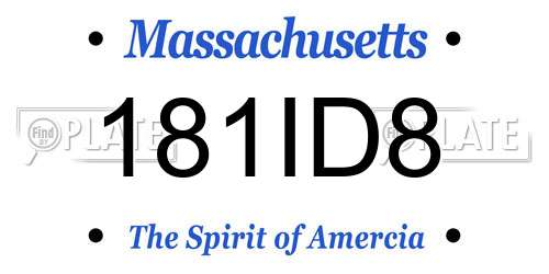 181ID8 Massachusetts License Plate