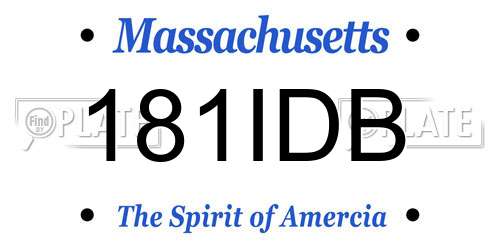 181IDB Massachusetts License Plate