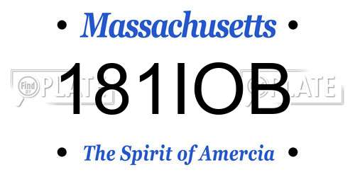 181IOB Massachusetts License Plate